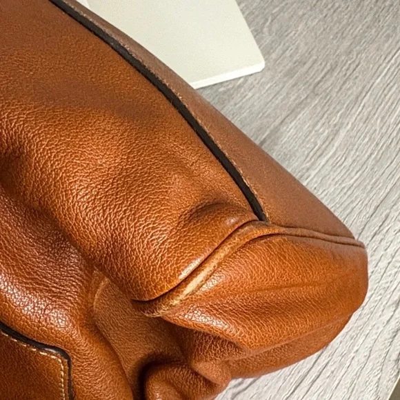 Authentic Mulberry Alexa Leather Satchel with Brass Turnlock - Cognac Brown - Picture 12 of 16